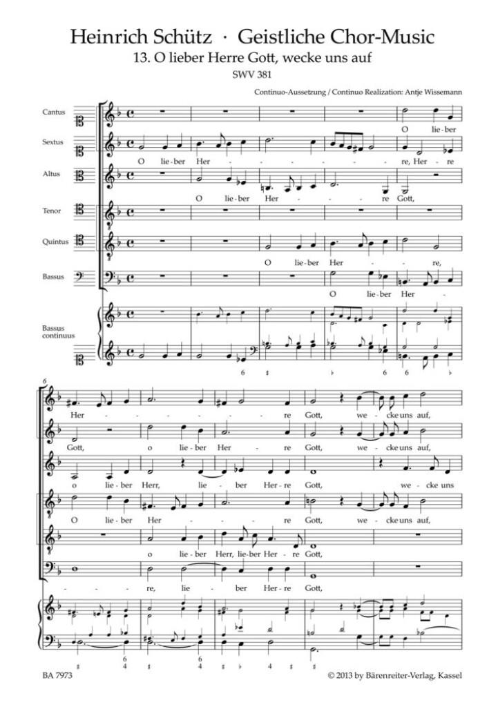 O Lieber Herre Gott Wecke Uns Auf SWV 381